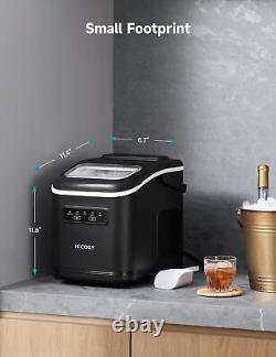 HiCOZY Ice Maker, Countertop Machine with Handle, in 6Mins, Black