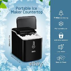 IKICH Ice Maker Machine Compact Portable Countertop 9 Ice Cube Maker Fast 26lbs
