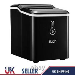 IKICH Ice Maker Machine Compact Portable Countertop Ice Cube Maker LED Home Bar