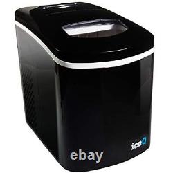 IceQ Compact Ice Maker Black, Portable Counter Top Ice Machine, 10Kg Ice in 24