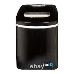 IceQ Compact Ice Maker Black, Portable Counter Top Ice Machine, 10Kg Ice in 24