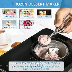 Ice Cream Maker Machine Milkshake Gelato Frozen Yoghurt Dessert Silicone 1.5L UK