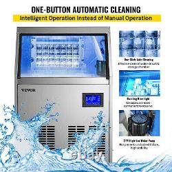 Ice Cube Maker Machine 50Kg/110Lbs Commercial LCD Control Panel Heat Insulation