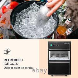 Ice Cube Maker Machine Commercial Home Bar 20 kg/Day 145W Stainless Steel Black