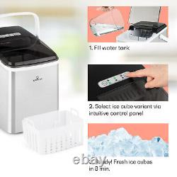 Ice Cube Maker Machine Counter Top 12 kg/24 h Self Cleaning Steel Bullet 120 W