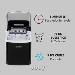 Ice Cube Maker Machine Counter Top 12 kg/24h Self Clean Steel Bullet 120 W Black