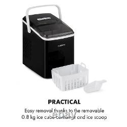 Ice Cube Maker Machine Counter Top 12 kg/24h Self Clean Steel Bullet 120 W Black