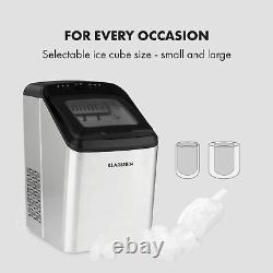 Ice Cube Maker Machine Counter Top 15 kg/24h Self Clean Steel Scoop 145 W Silver