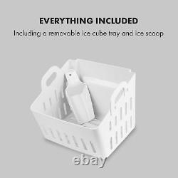 Ice Cube Maker Machine Counter Top 15 kg/24h Self Clean Steel Scoop 145 W Silver