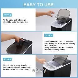 Ice Cube Maker Machine Countertop Ice Maker Electric with Scoop Portable Black
