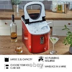 Ice Cube Maker Machine Electric 13kg Per Day Automatic Cooks Professional Red