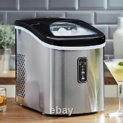 Ice Cube Maker Machine Electric 13kg Per Day Automatic Cooks Professional-Silver