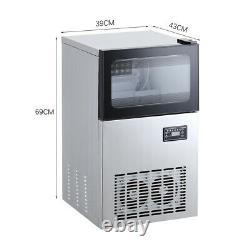 Ice Maker Commercial Stainless Steel Machine Counter Top Cube Clean Timer Party