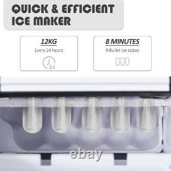 Ice Maker Machine Automatic Electric Ice Cube Maker Countertop 12KG/24H Portable