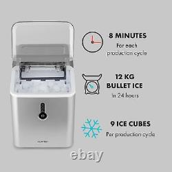 Ice Maker Machine Bullet-shaped Counter top 12kg/24h Water Tank 1.5 l Silver