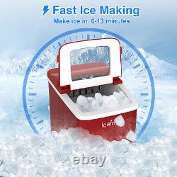 Ice Maker Machine Compact 24H 12Kg Portable Countertop Ice Cube Maker 2L