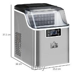 Ice Maker Machine Counter Top 24 Cubes/18min Party BBQ Cocktails HOMCOM Silver