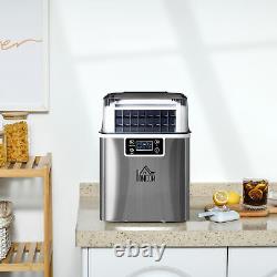 Ice Maker Machine Counter Top 24 Cubes/18min Party BBQ Cocktails HOMCOM Silver