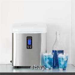 Ice Maker Machine Counter Top 3.3 L LCD Time Display Bar Stainless Steel 150 W