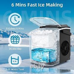 Ice Maker Machine Counter top Bullet Ice Machine, Self-Cleaning Ice Cube Maker