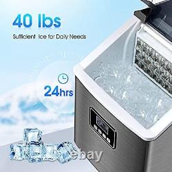 Ice Maker Machine Countertop40Lbs/24H Auto Self-Cleaning24 pcs Ice Cube in 13