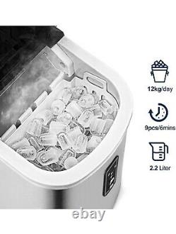 Ice Maker Machine Countertop, 12 kg (26 lbs) in 24 Hours, 9 Cubes Ready i