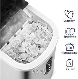 Ice Maker Machine Countertop, 26 lbs in 24 Hours, Ready in 6 Mins, Self clean