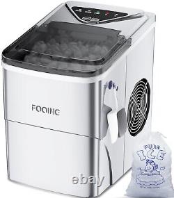 Ice Maker Machine Countertop FOOING Ice Machine, 9 Cubes Ready in 6 Mins, 28lbs