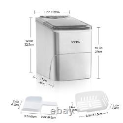 Ice Maker Machine Countertop FOOING Ice Machine, 9 Cubes Ready in 6 Mins, 28lbs