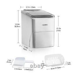 Ice Maker Machine Countertop FOOING Ice Machine, 9 Cubes Ready in 6 Mins, 28lbs