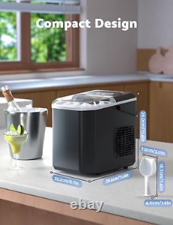 Ice Maker Machine Countertop for Home, Compact Ice Cube Maker with Portable Hand