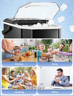 Ice Maker Machine Countertop for Home, Compact Ice Cube Maker with Portable Hand