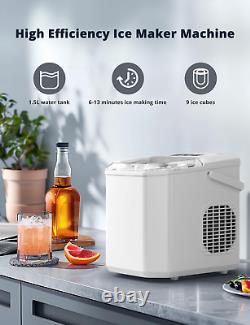 Ice Maker Machine Countertop for Home, Self-Cleaning Ice Cube Maker with Hangabl