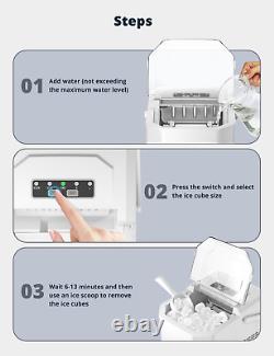 Ice Maker Machine Countertop for Home, Self-Cleaning Ice Cube Maker with Hangabl