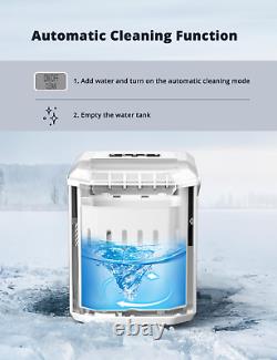 Ice Maker Machine Countertop for Home, Self-Cleaning Ice Cube Maker with Hangabl