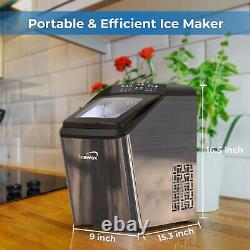 Ice Maker Machine Cube Electric Portable Commercial Stainless Steel 33lbs/24h