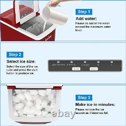 Ice Maker Machine Fast Automatic Home Red Electric Countertop Ice Cube Maker New