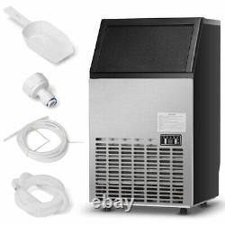 Ice Maker Machine Stainless Steel Ice Cube Maker Self-Cleaning Ice Machine