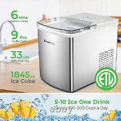 Ice Maker Machine for Countertop Ice Cubes Ready in 6 Mins 33 Lb