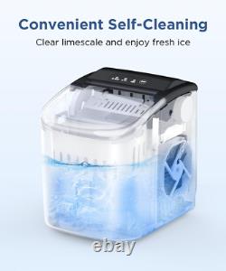 Ice Makers Countertop, Portable Ice Maker Machine with Self-Cleaning, 26.5Lbs/24