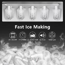 Ice Makers Machine Countertop, 12Kg/24H, 9 Thick Bullet Ice Ready in 6-9 Mins, P