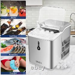 Ice Makers Machine Countertop, 12Kg/24H, 9 Thick Bullet Ice Ready in 6-9 Mins, P