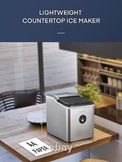 Ice Makers Machine Countertop, 9 Cubes Ready in 6 Mins, 28lbs in 24Hrs, LED