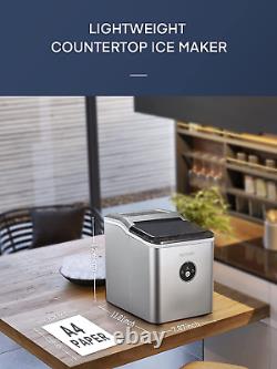 Ice Makers Machine Countertop, 9 Cubes Ready in 6 Mins, 28lbs in 24Hrs, LED with