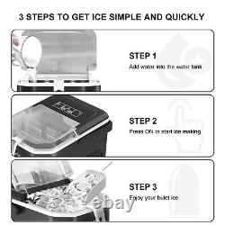 Ice Makers Machine Countertop with Ice Scoop and Baske Portable for Party Office