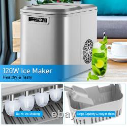 Ice machine 6 Mins Portable Ice cubes Silvery Automatic Ice maker 2,2L