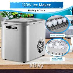 Ice machine 6 Mins Silvery 2 Selectable cube sizes Ice Making Machine 2,2L