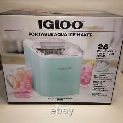 Igloo Automatic Portable Electric Countertop Ice Maker Machine In Retro Aqua