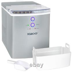 Igloo IGLICEB33SL 33-Pound Automatic Portable Countertop Ice Maker Machine, Silv