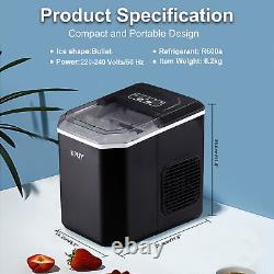 KPUY Ice Maker Machine Automatic Electric Ice Cube Maker Countertop 12KG/24H